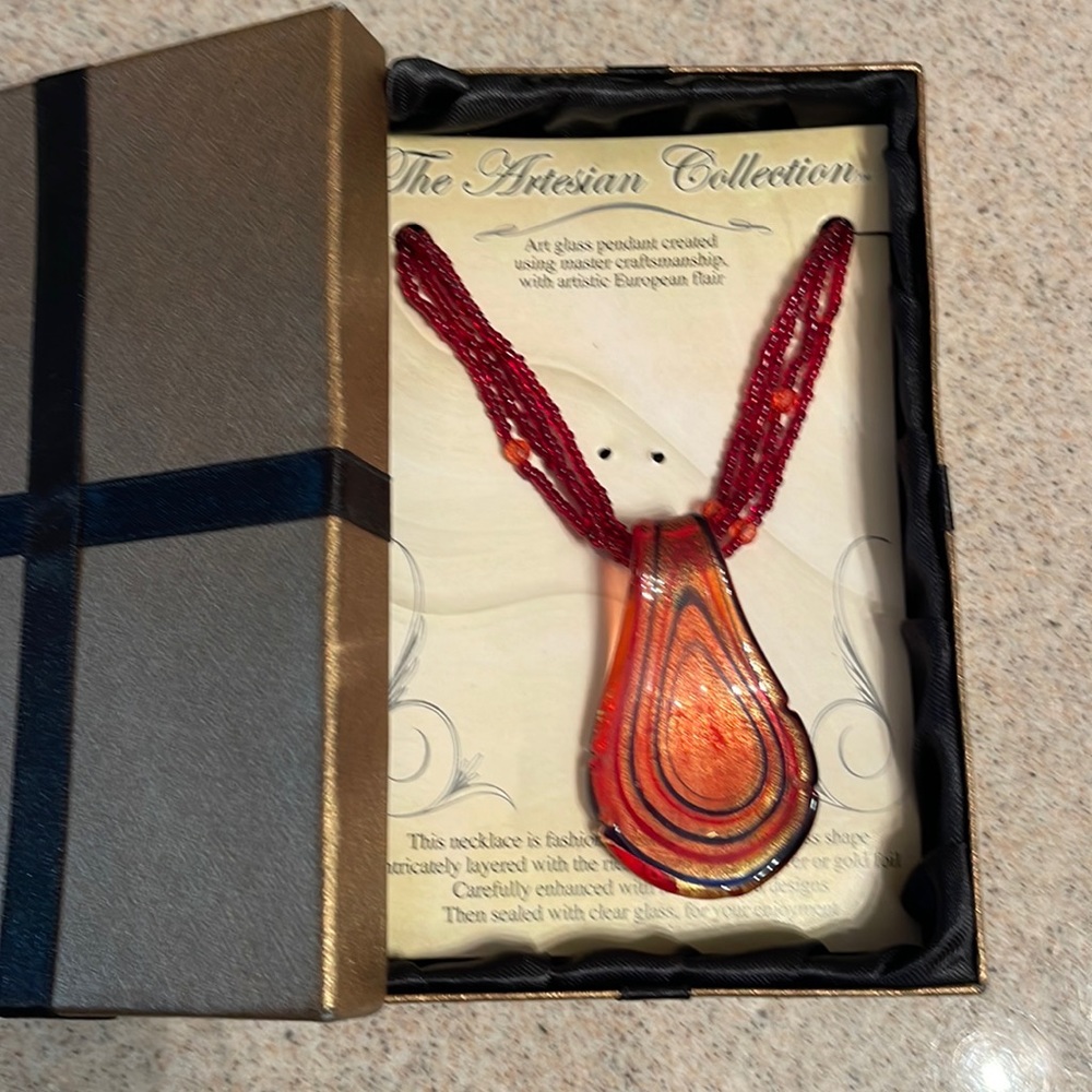 Fire blown Glass necklace